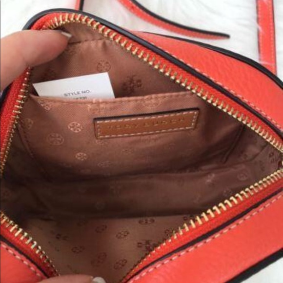 NWT Tory Burch Perforated Small Crossbody Orange - Picture 5 of 8
